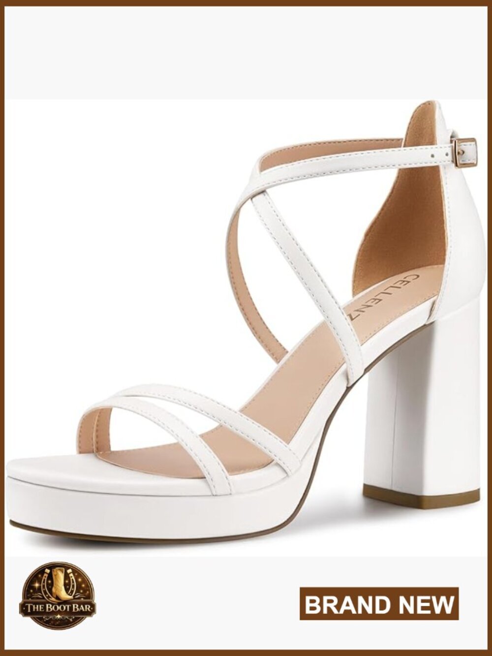 3.4" Chunky Heeled Sandals Strappy Platform Open Toe Block Heel Pumps Dressy